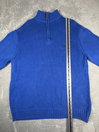 Chaps Blue Half-Zip Knit Sweater Size L