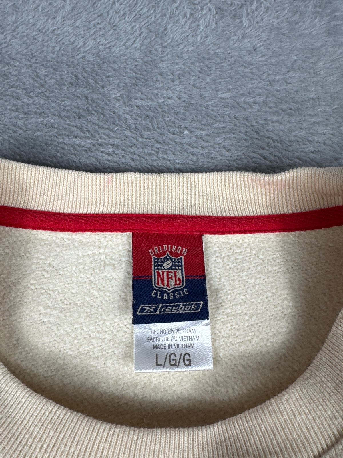 Reebok NFL Gridiron Classic Cream Sweatshirt Size L