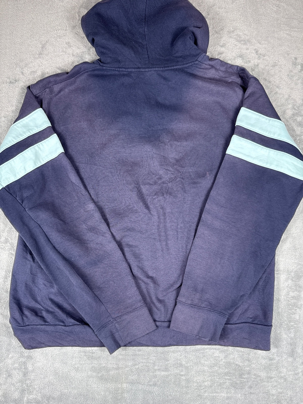 Southpaw Navy Blue Hoodie with Light Blue Stripes - 2XL
