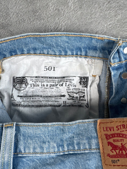 Levi's 501 Light Blue Denim Cutoff Shorts W30
