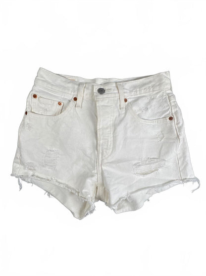 Levi's 501 White Denim Shorts Size W26