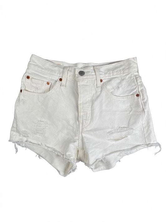 Levi's 501 White Denim Shorts Size W26