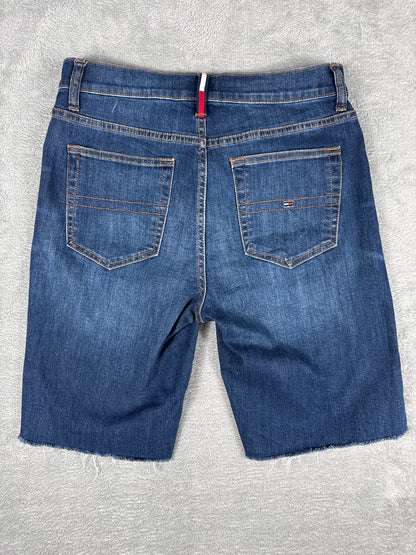Tommy Hilfiger Denim Men's Blue Raw Hem Denim Shorts - 8