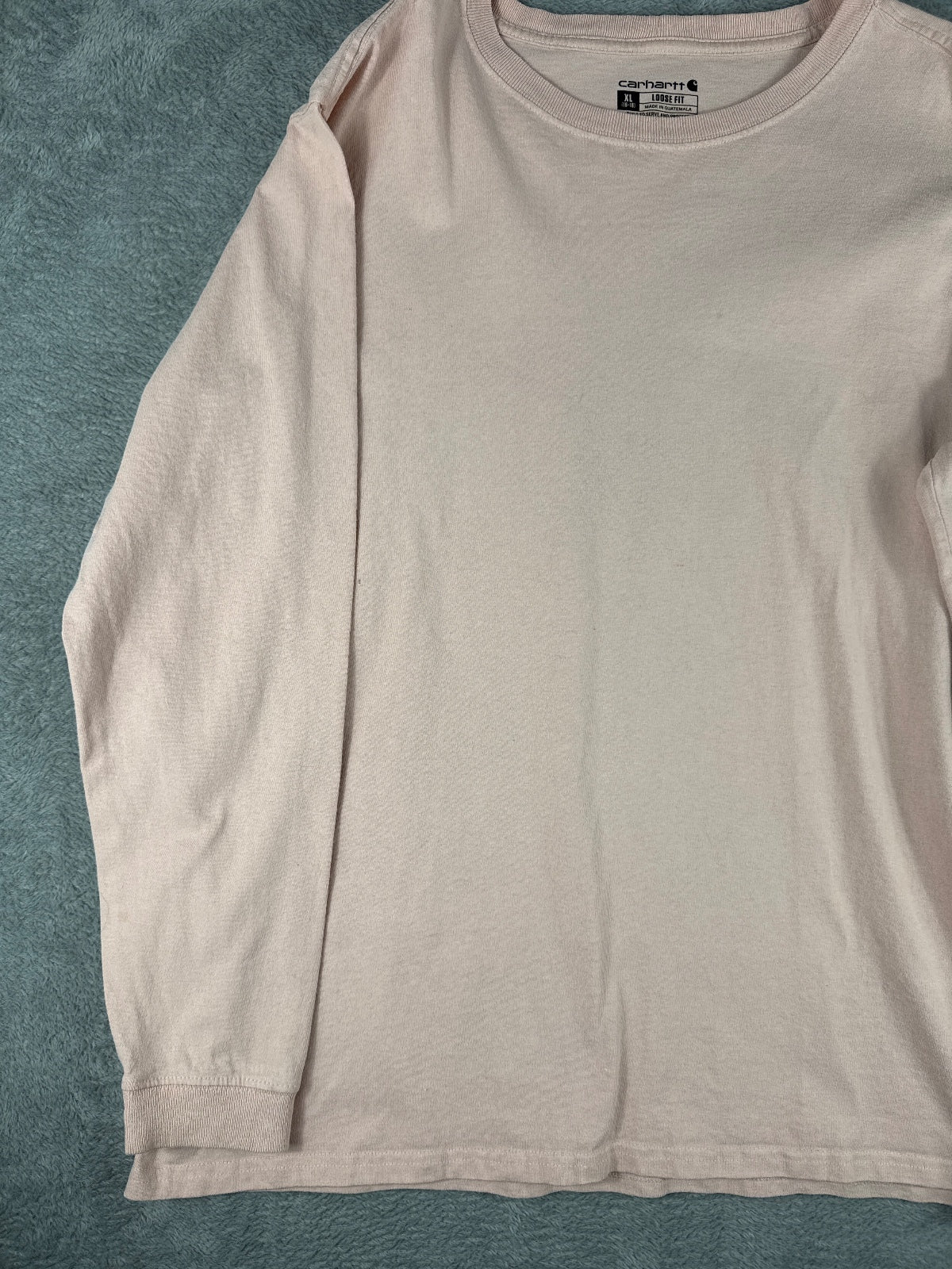 Carhartt XL Loose Fit Long Sleeve T-Shirt in Light Pink with