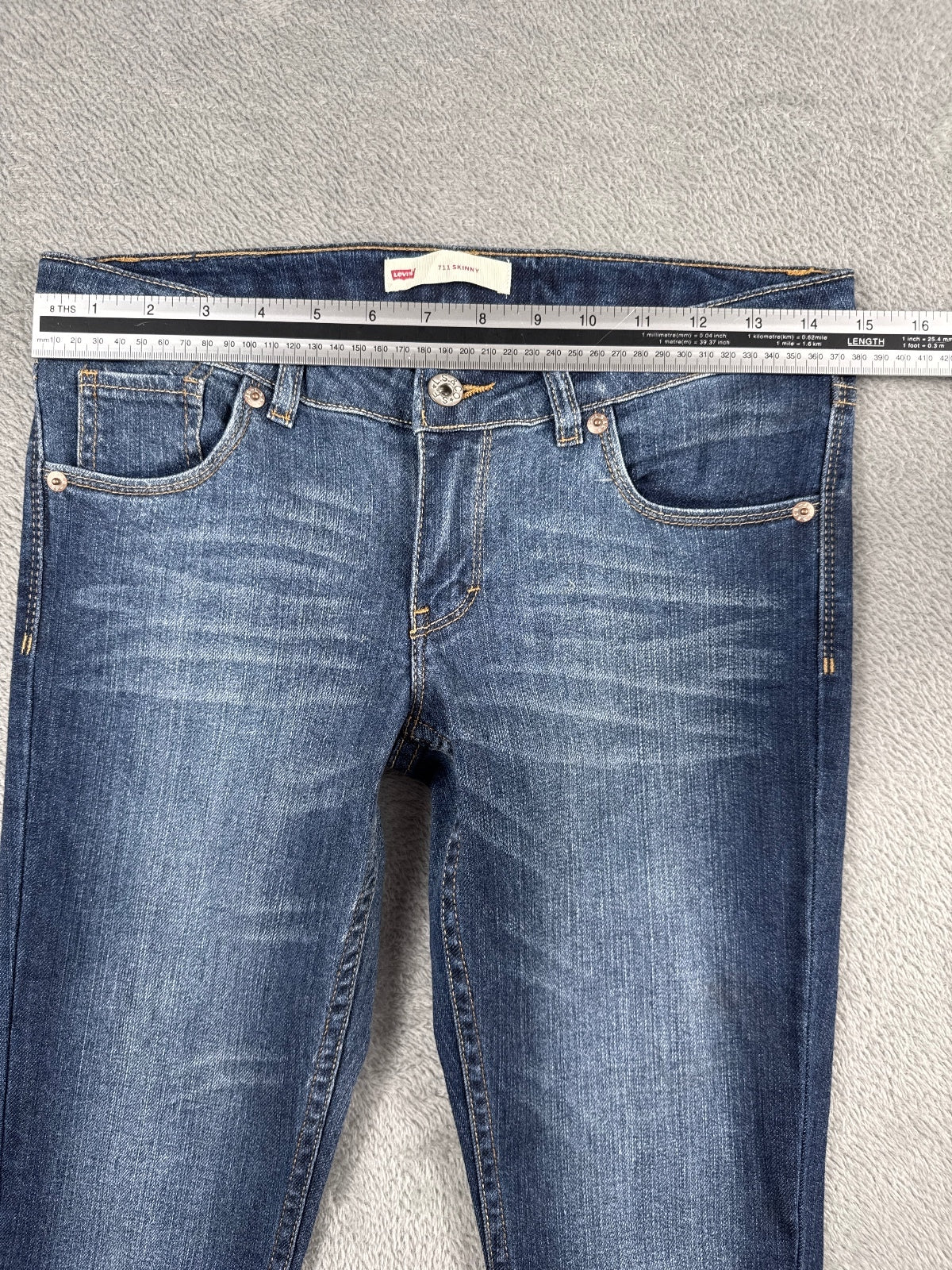 Levi's 711 Skinny Blue Denim Jeans Size 14 Regular