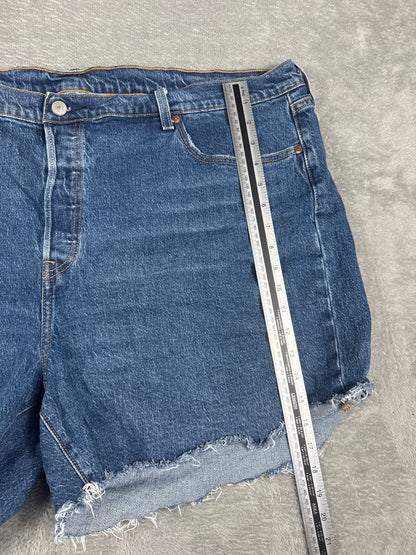 Levi's 501 Blue Denim Cutoff Shorts Size 24W - Approx UK 28