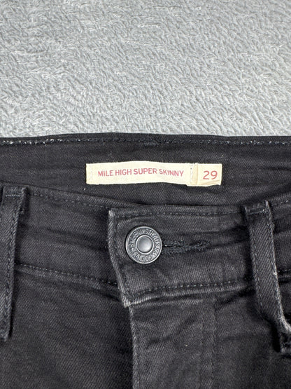 Levi's Mile High Super Skinny Black Jeans W29