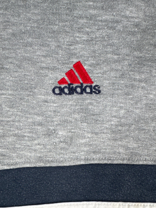 Adidas Equipment Grey Sweatshirt with Navy and White Stripes