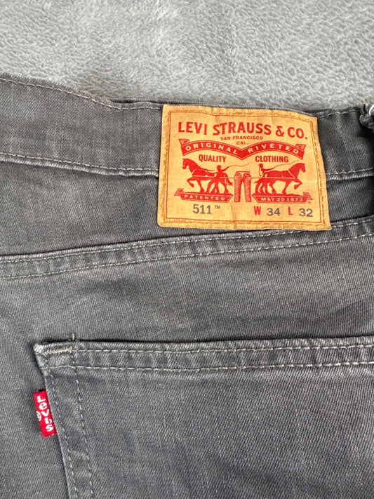 Levi's 511 Slim Fit Grey Jeans W34 L32