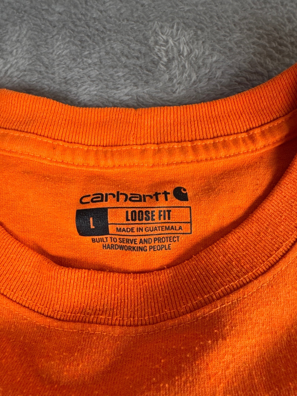 Carhartt Loose Fit Orange Pocket T-Shirt Large