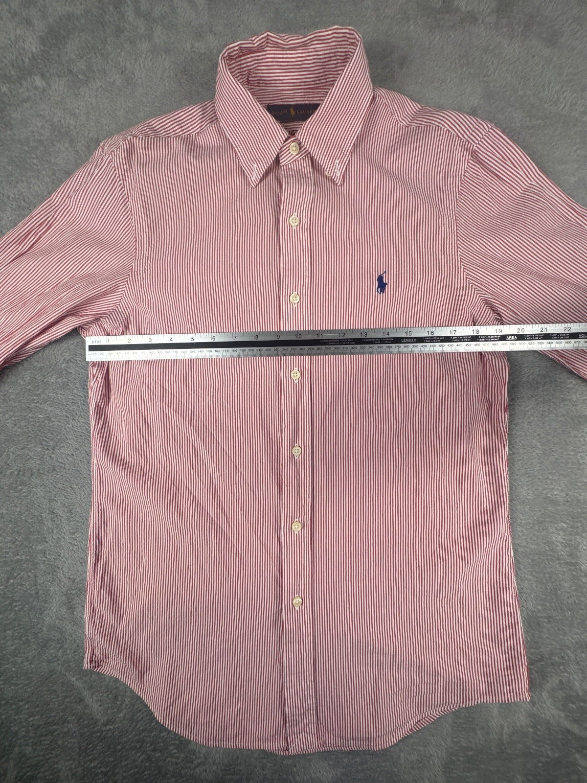 Ralph Lauren Classic Fit Striped Red and White Shirt Size S