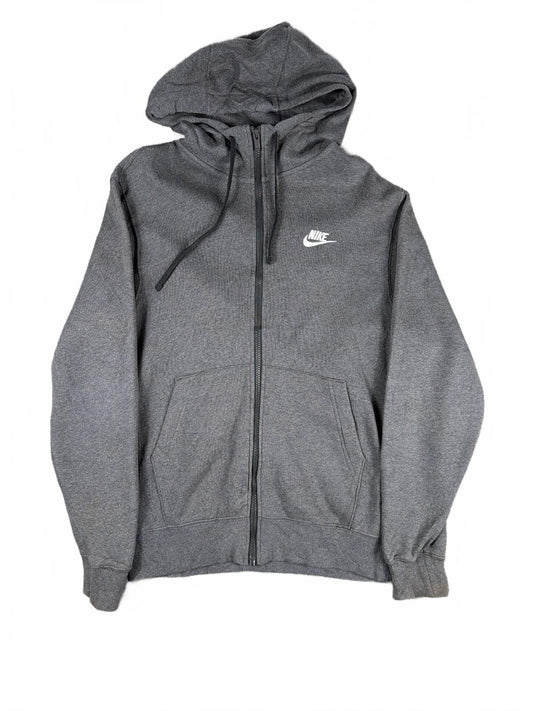Nike Grey Full Zip Hoodie with White Logo