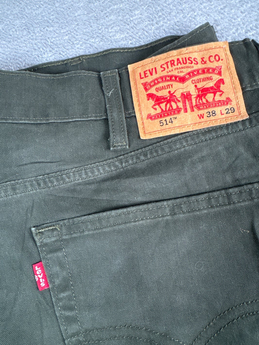 Levi's 514 Olive Green Straight Leg Jeans W38 L29