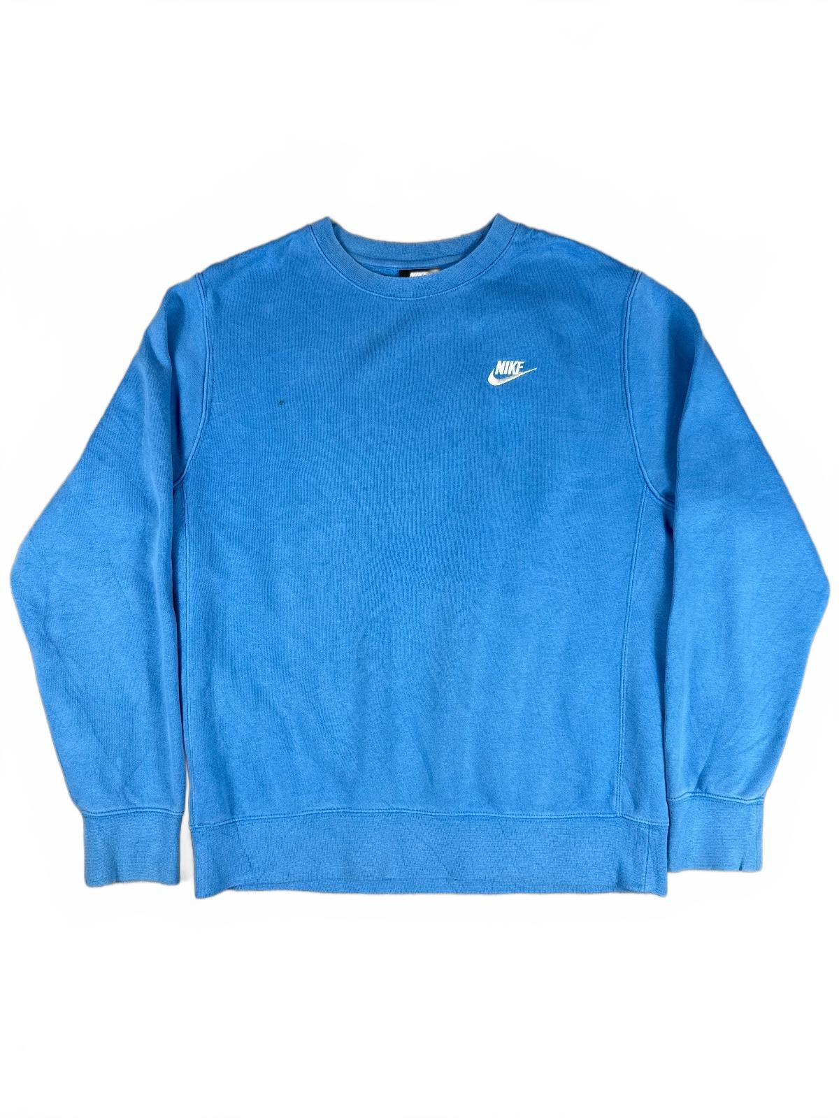 Nike Blue Crewneck Sweatshirt with White Logo, Size Small