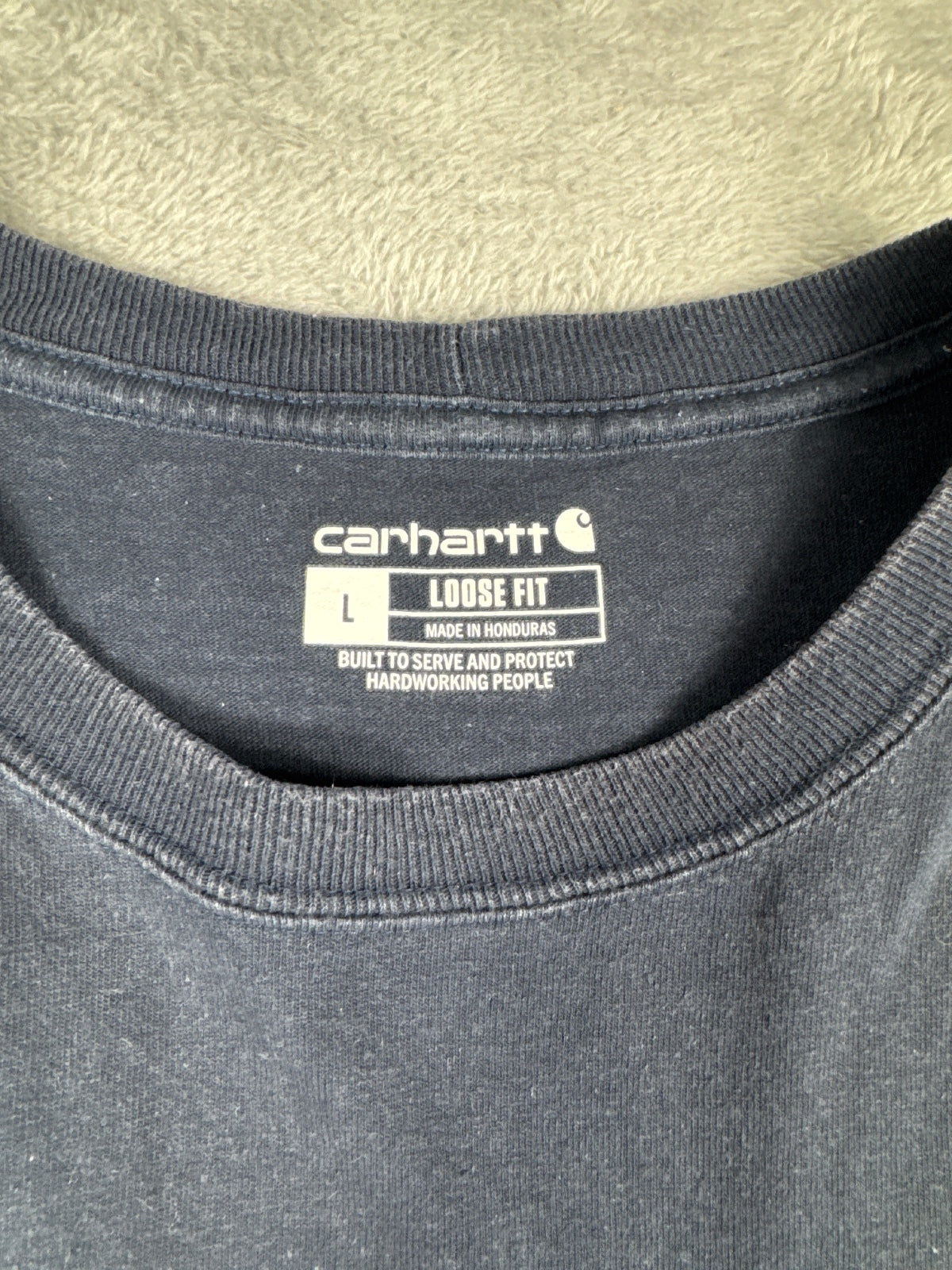 Carhartt Loose Fit Long Sleeve T-Shirt Navy Size L