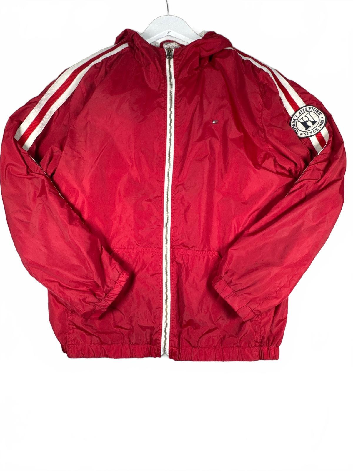 Tommy Hilfiger Red Hooded Windbreaker Jacket Size L