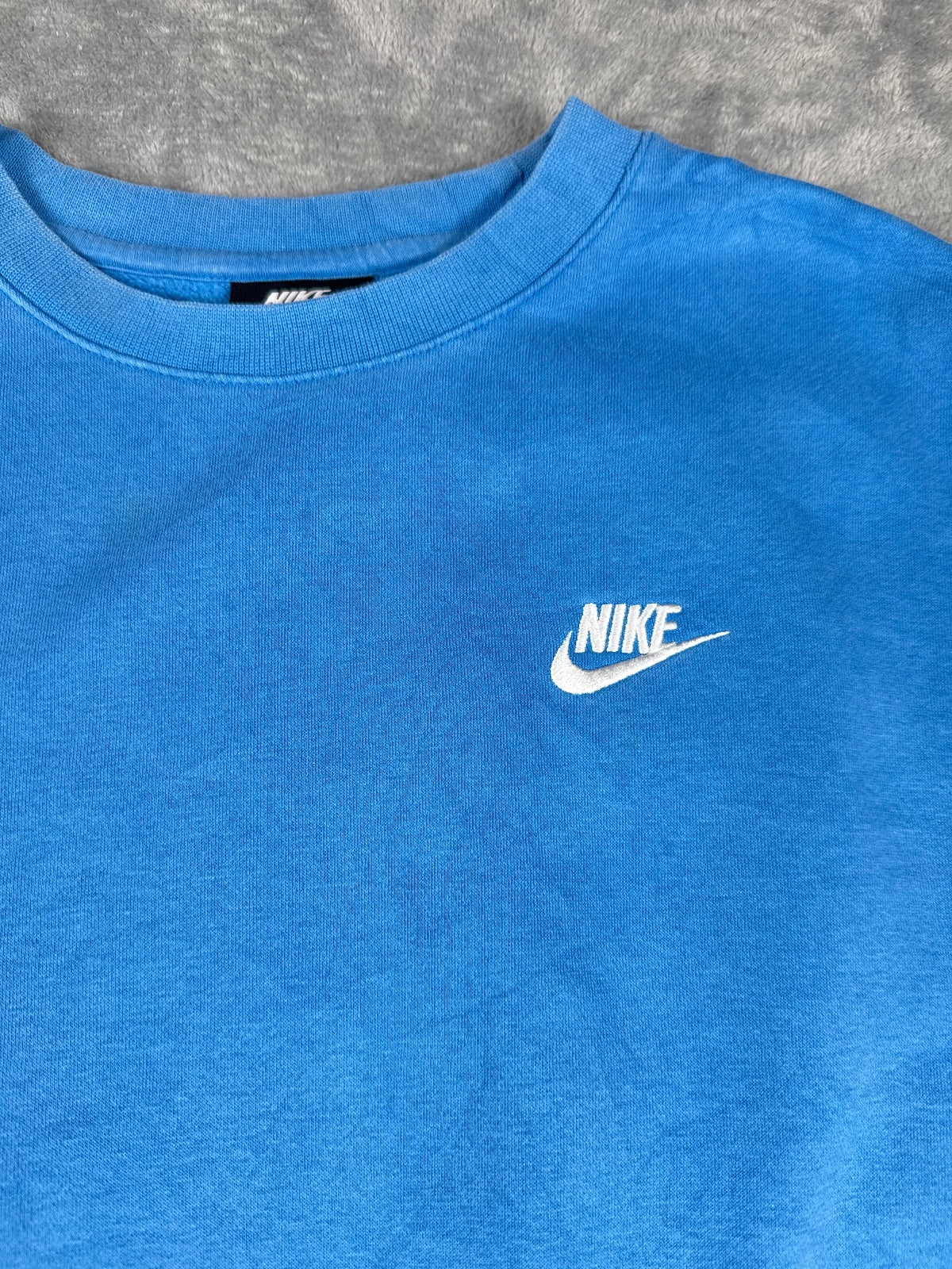 Nike Blue Crewneck Sweatshirt with White Logo, Size Small