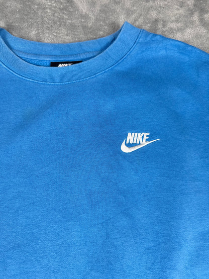 Nike Blue Crewneck Sweatshirt with White Logo, Size Small