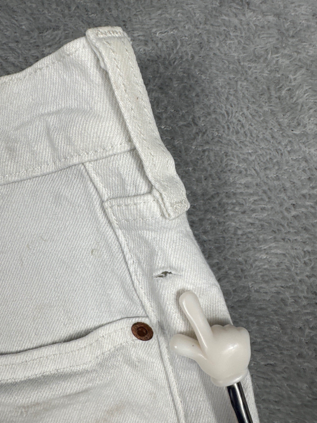 Levi's Premium 501 White Denim Shorts W27