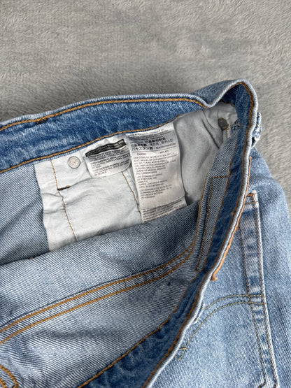 Levi's Light Blue Distressed Denim Shorts W38