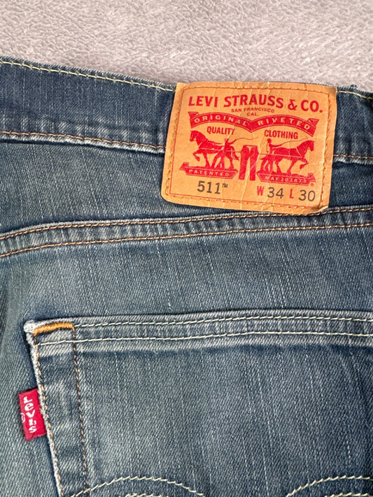 Levi's 511 Slim Fit Blue Denim Jeans W34 L30