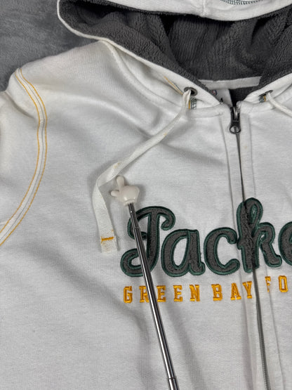 NFL Green Bay Packers White Zip-Up Hoodie  - XXL