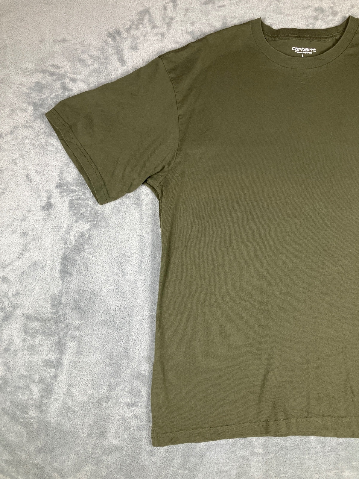 Carhartt WIP Olive Green Logo Vintage T-Shirt Size Large