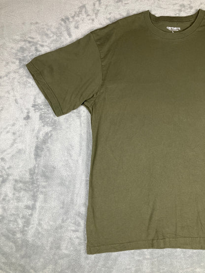 Carhartt WIP Olive Green Logo Vintage T-Shirt Size Large