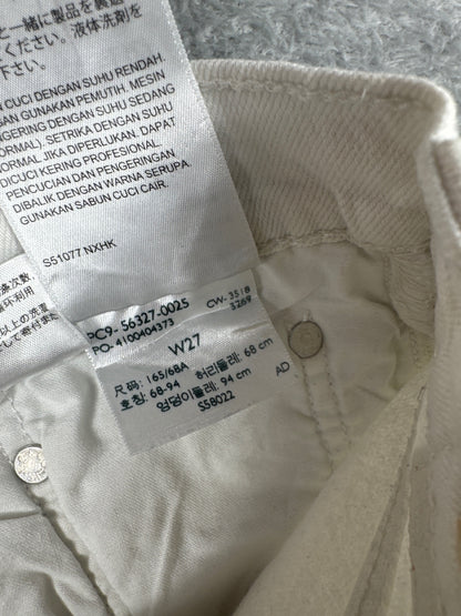 Levi's Premium 501 White Denim Shorts W27