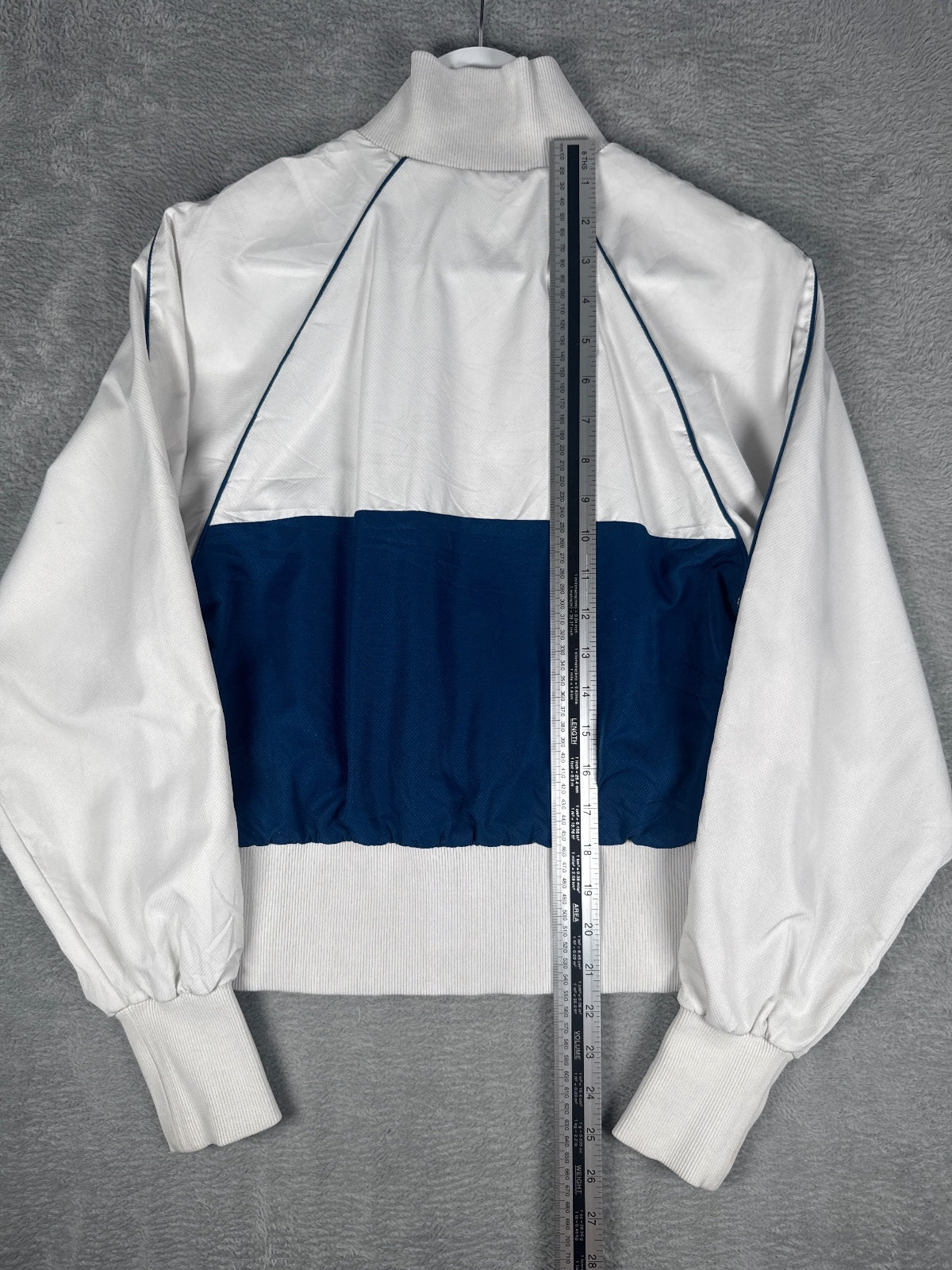 Vintage Lacoste Vintage White and Navy Track Jacket Size 34