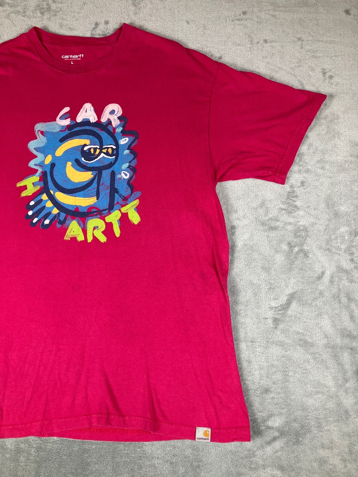 Carhartt Work In Progress Large Red Graphic T-Shirt Size L