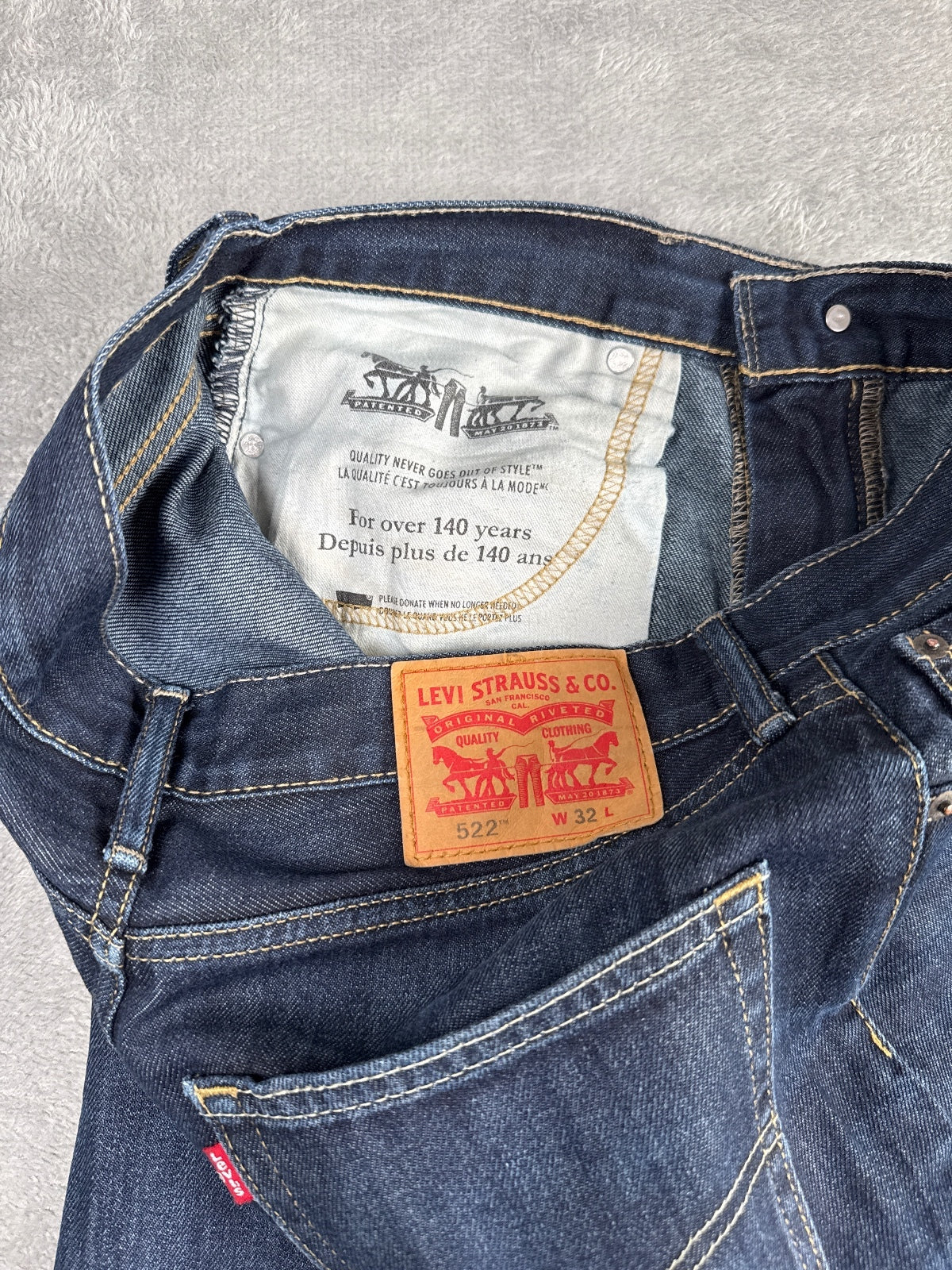 Levi's 522 Denim Dark Blue Shorts W32