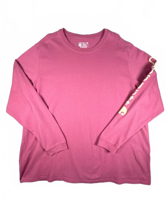 Carhartt Loose Fit Long Sleeve Pink T-Shirt Size XXL
