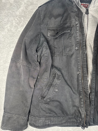 Levi's Black Casual Jacket with Grey Hooded Inner Layer - L