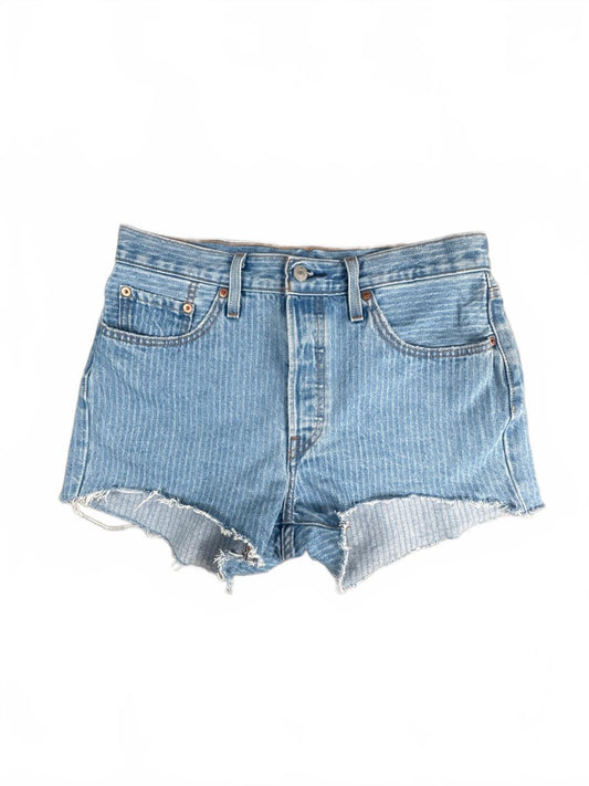 Levi's 501 Light Blue Denim Striped Cutoff Shorts W29