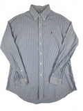 Ralph Lauren Custom Fit Blue and White Striped Shirt Size M