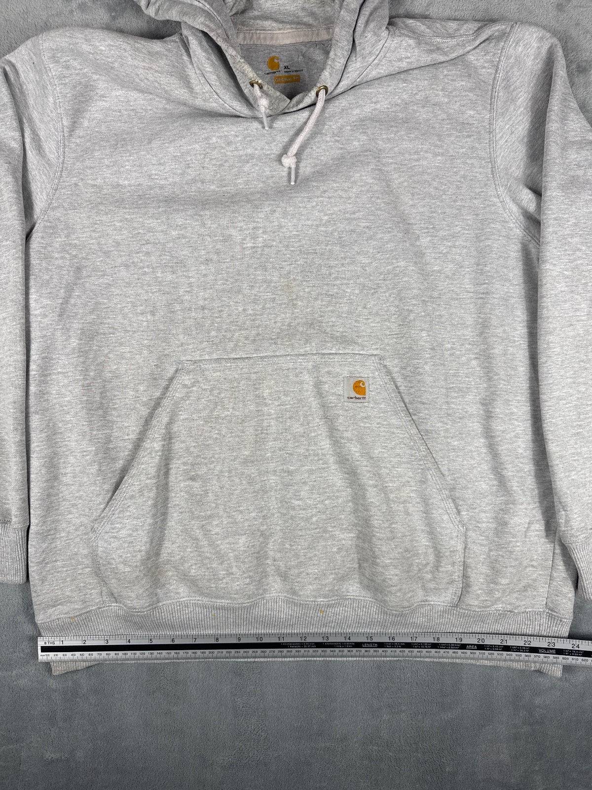 Vintage Retro Carhartt Grey Hoodie Sweatshirt XL