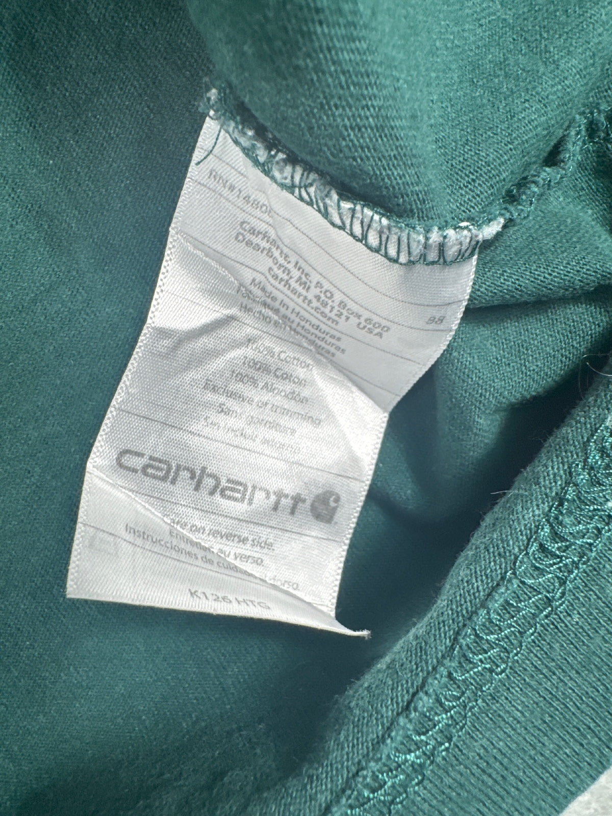 Carhartt Long Sleeve Dark Green T-Shirt Size XL