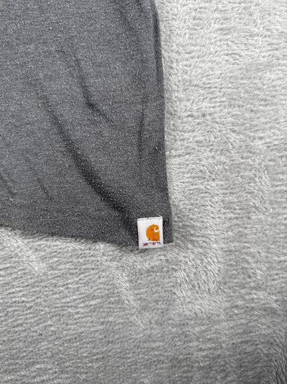 Carhartt Relaxed Fit Grey T-Shirt with Yellow Logo Print - L