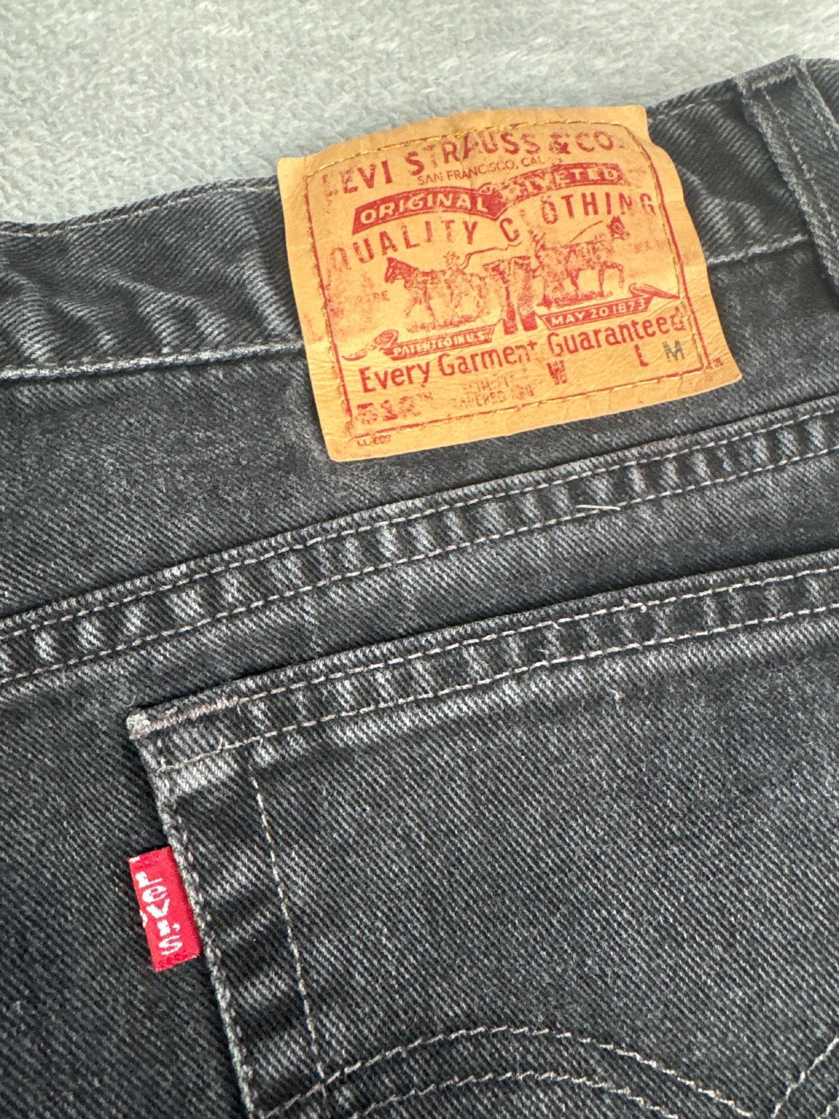 Levi's 512 Slim Fit Tapered Leg Black Denim Jeans W32