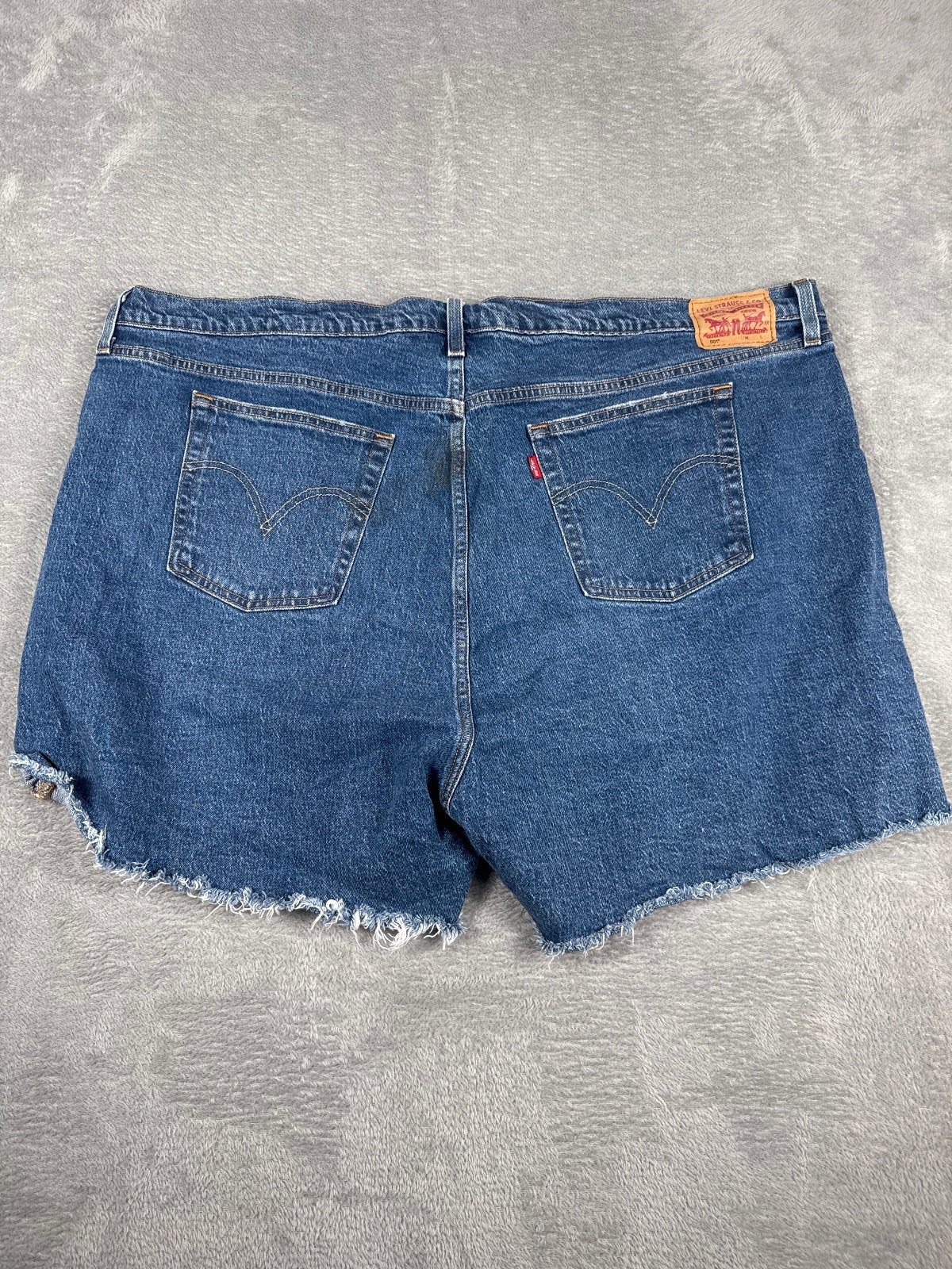 Levi's 501 Blue Denim Cutoff Shorts Size 24W - Approx UK 28