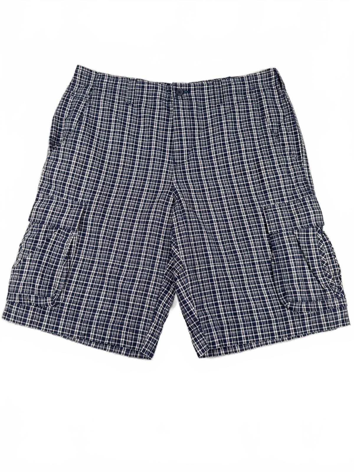 Tommy Hilfiger Men's Navy Blue Plaid Cargo Shorts W36