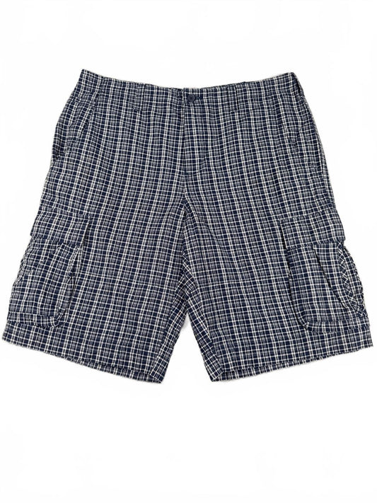 Tommy Hilfiger Men's Navy Blue Plaid Cargo Shorts W36