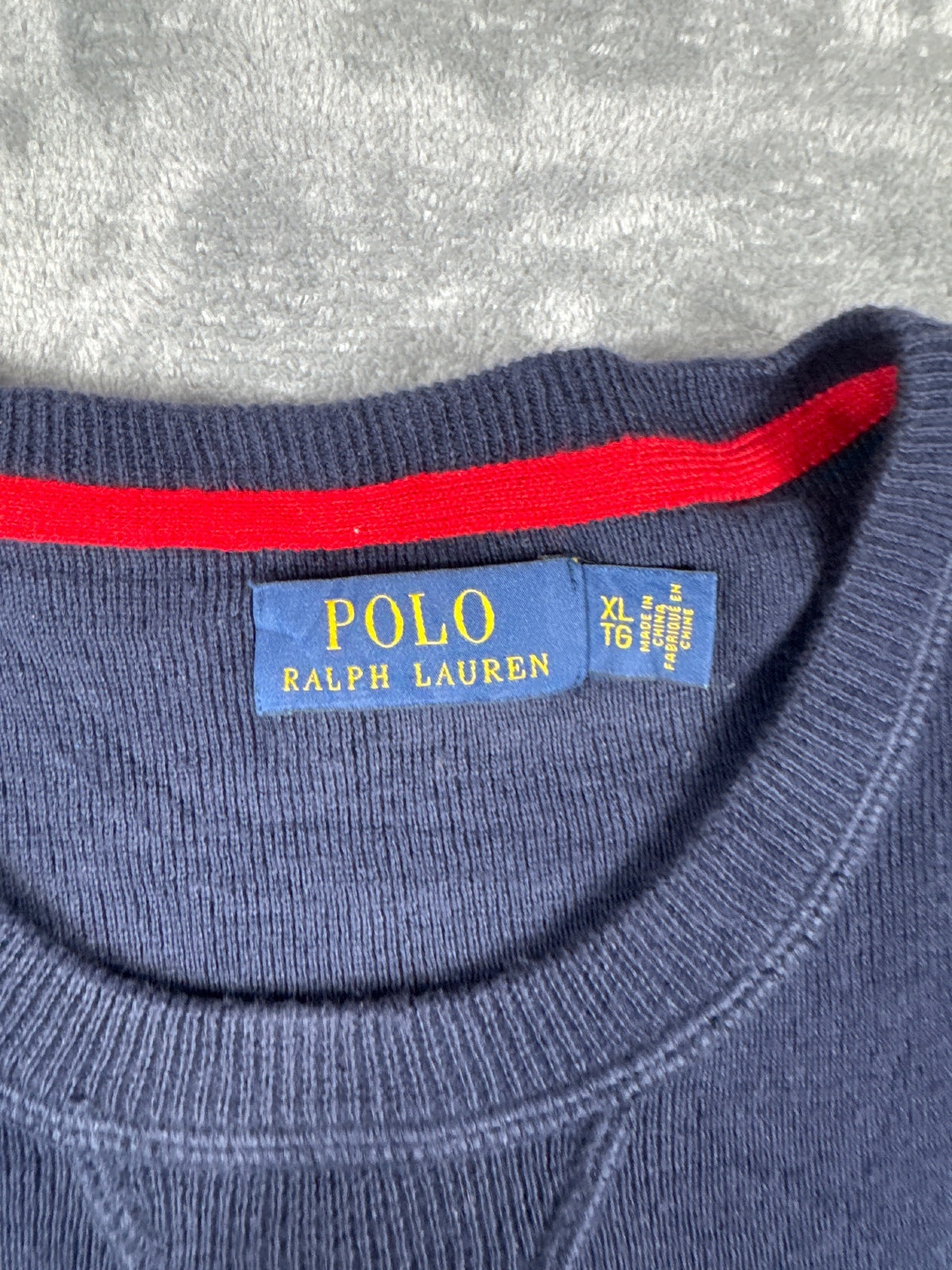 Vintage Polo Ralph Lauren Navy Blue Crewneck Sweatshirt - XL