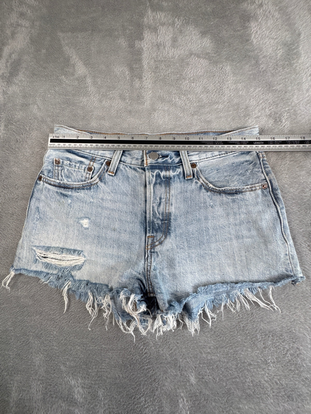 Levi's Premium Capital E 501 Light Blue Denim Shorts W27