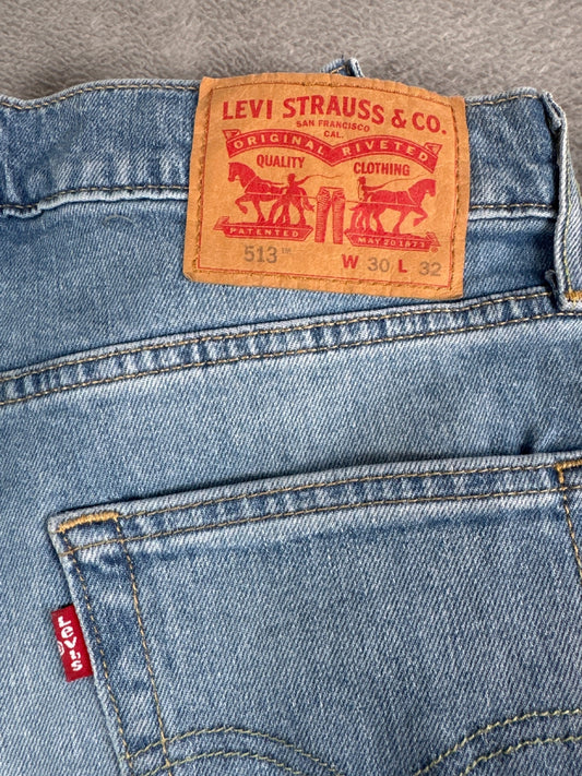 Levi's 513 Slim Straight Light Blue Denim Jeans W30 L32