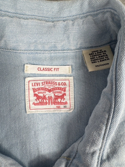 Levi's Classic Fit Light Blue Denim Shirt Size XS