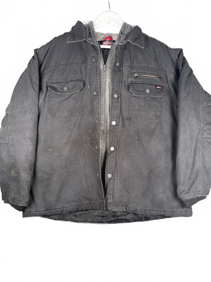Dickies Genuine Black Hooded Work Jacket with Zip - Size 2XL
