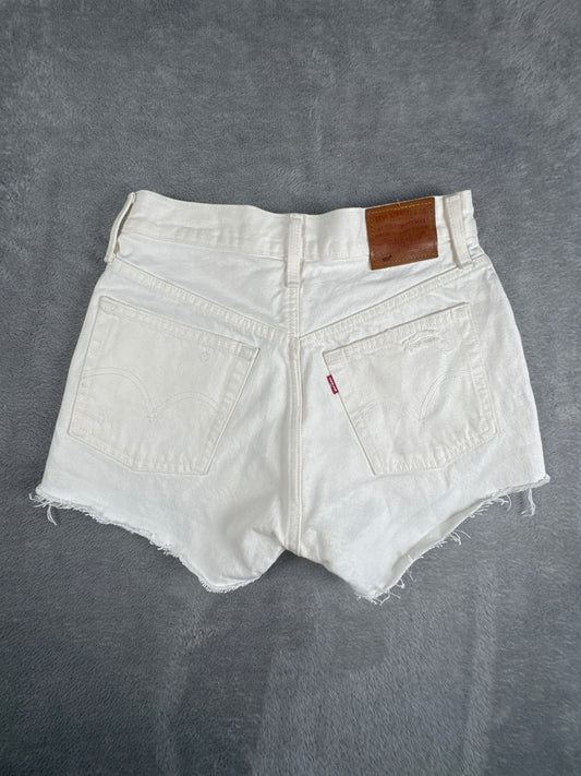 Levi's 501 White Denim Shorts Size W26