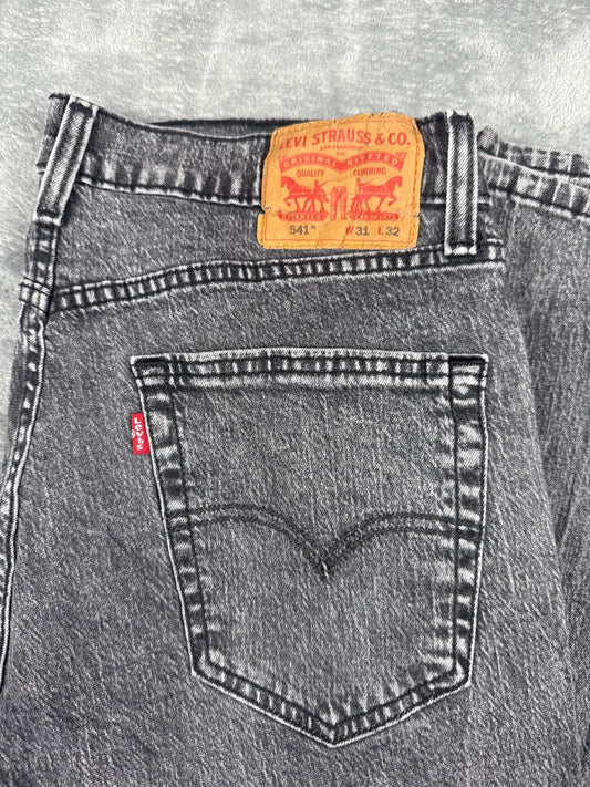Levi's 541 Athletic Fit Black Acid Wash Jeans Waist 31 L32